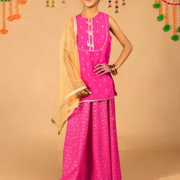 HERE&NOW Girls Printed Ready to Wear Lehenga & Blouse With Dupatta-32