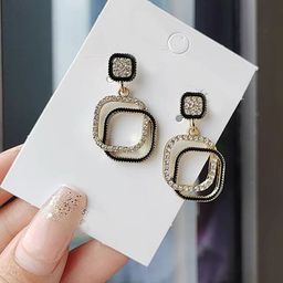 kazare Gold Plated Artificial Stones Studded Geometric Shaped Drop Earrings-image-14