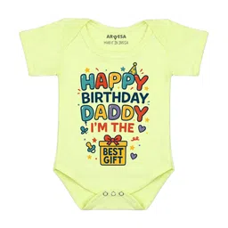 Arvesa Infants Papa First Birthday With Me Printed Cotton Bodysuit-image-56