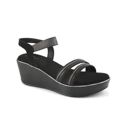 pelle albero Embellished Ethnic Wedge Sandals-image-25