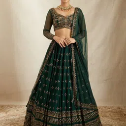 APNISHA Embroidered Ready to Wear Lehenga & Unstitched Blouse With Dupatta-picture-7