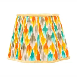 Lampenschirm India Beige Printed Cotton Frustum Shaped Lampshade-11