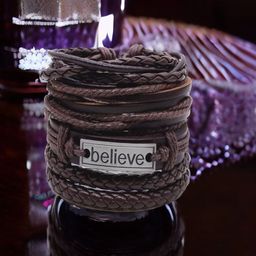 UNIVERSITY TRENDZ Men Leather Multistrand Bracelet-image-73