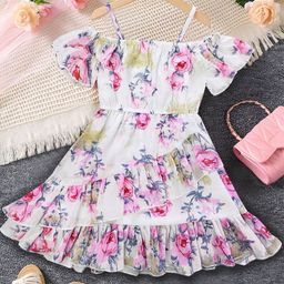 KAARIGARI Floral Print Georgette Fit & Flare Midi Dress-picture-42