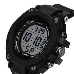 FELIZER Men Patterned Dial & Textured Straps Analogue Watch H9058-LSKA-FullBlk image 4