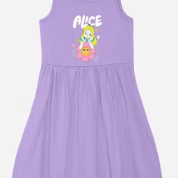 Wear Your Mind Girls Graphic Print Gathered or Pleated Fit & Flare Dress-image-95