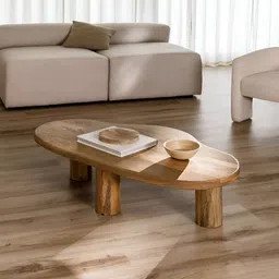 THEGASBH Brown Textured Wooden Rectangle Coffee Table-image-77
