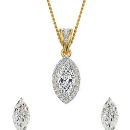 Emori 18KT Gold Diamond-Studded Pendant & Earring -0.5 CT-image-27