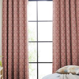 CASABLEU Maroon Set of 2 Geometric Long Door Curtain-29