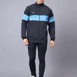 Shiv Naresh Men Colourblocked Mock Collar Jacket & Track Pant-picture-11