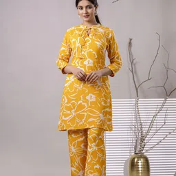 Anouk Printed Pure Cotton Three Quarter Sleeve Tunic & Trouser Co-Ords-image-79