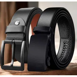 The Roadster Lifestyle Co Set Of 2 Geninue Leather Textured Formal Belts-image-4