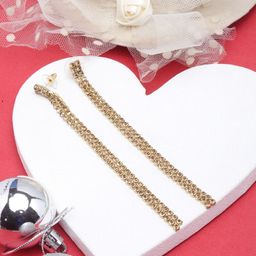 StyleCast Gold-Plated Rhinestone Studded Contemporary Drop Earrings-image-18