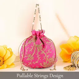 Kuber Industries Set Of 3 Embroidered Potli Clutch image 3