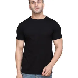 Blisstone Men Solid Round Neck Cotton Slim Fit T-shirt-image-41