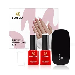 BLUESKY Set Of 5 Gel Nail Polish - 5 ml Each - Clear Pink 80523-Studio White 80526 & Stamp-29
