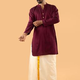 DISHA CREATIONZ Men Organic Cotton Mundu Kurta Sets-image-58