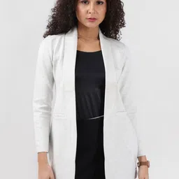 Bonnaty Lapil Collar Long Sleeves Open Front Shrug-11
