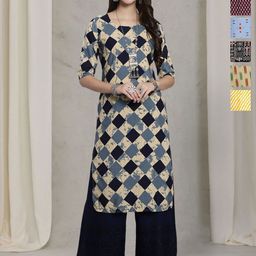7Threads Women Pack Of 6 Ethnic Motifs Printed Floral Crepe Kurta-image-70