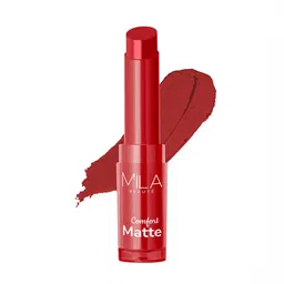 MILA BEAUTE Comfort Matte Highly Pigmented & Long Lasting Lipstick - 3.8 g -Mostly Red 11-32