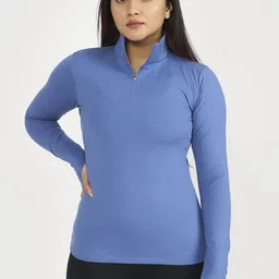 Hunnit Zen High Neck Zipper Long Sleeves Training Jacket Top-image-36