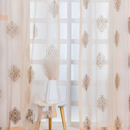 Parda Online Ethnic Motifs Embroidered Sheer Door Curtain-image-12