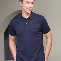 MAXZONE Men Solid Polo Collar Cotton T-shirt-image-16