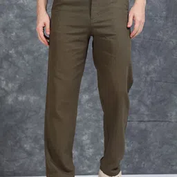 The Roadster Lifestyle Co Men Loose Fit Mid Rise Trousers-image-66
