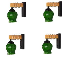 SOMIL Green Glass Cylinder Printed Wall Lamps-image-80
