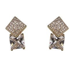 jooltara Gold-Plated Artificial Stone Studded Square Studs-image-42
