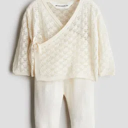 H&M 2-Piece Silk-Blend Cardigan And Trousers Set-11