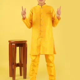 BAESD Boys Mandarin Collar Brocade With Pyjamas-picture-25
