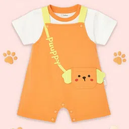 Kidbea Infant Girls Puppy Printed Dungarees With T-shirt-image-38