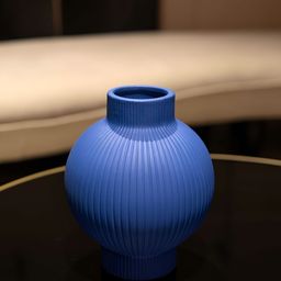 curiocasa Bold-Bluem Blue Striped Ceramic Flower Vase-image-17