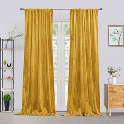 HOMEMONDE Yellow Set of 2 Black Out Door Curtain-8