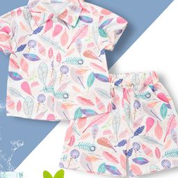 YK Boys Floral Printed Short Sleeves Shirt With Shorts-image-62