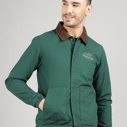 Royal Enfield Men Spread Collar Solid Casual Biker Jacket-48
