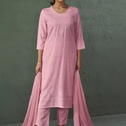 Anouk Women Ethnic Motifs Printed Gotta Patti Kurta with Trousers & Dupatta-image-38
