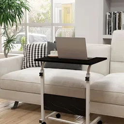 Torche Black Height Adjustable Movable Multipurpose Study Table With Wheels image 5