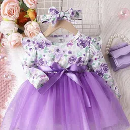HOPZONIC Girls Purple Dresses-25