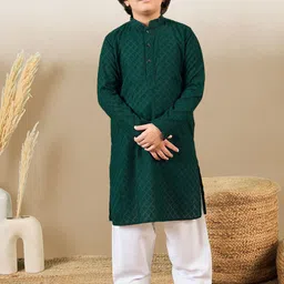 YK Boys Floral Regular Chikankari Kurta with Patiala-24