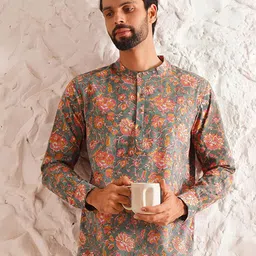 JAYPORE Men Floral Printed Kurta-picture-42