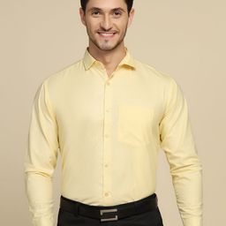 TAHVO Men Comfort Fit Spread Collar Solid Cotton Casual Shirt-image-28