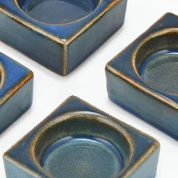 Fabindia Ahilya Blue 4 Pieces Ceramic Tlite Candle Holder-52