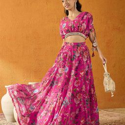 Noh.Voh - SASSAFRAS Kids Girls Printed Sequinned Ready to Wear Lehenga &-image-64