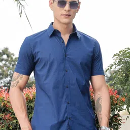 Mast & Harbour Premium Fit Spread Collar Pure Cotton Casual Shirt-image-76