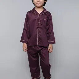 Little Clothings Boys Cotton Silk Lapel Collar Night suits-picture-46