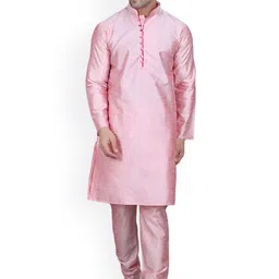 REFULGENT Men Regular Dupion Silk Kurta with Churidar-picture-9