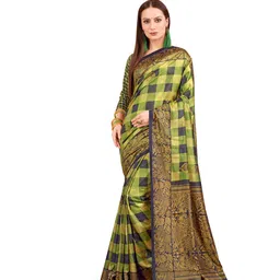 KALINI Checked Woven Design Border Saree-36
