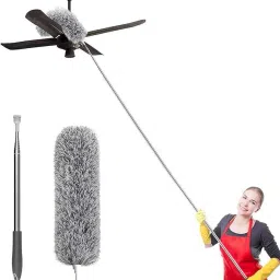 Microfiber Feather Ceiling Duster for Dust Cleaning with extendable Cleaning Cart-image-46